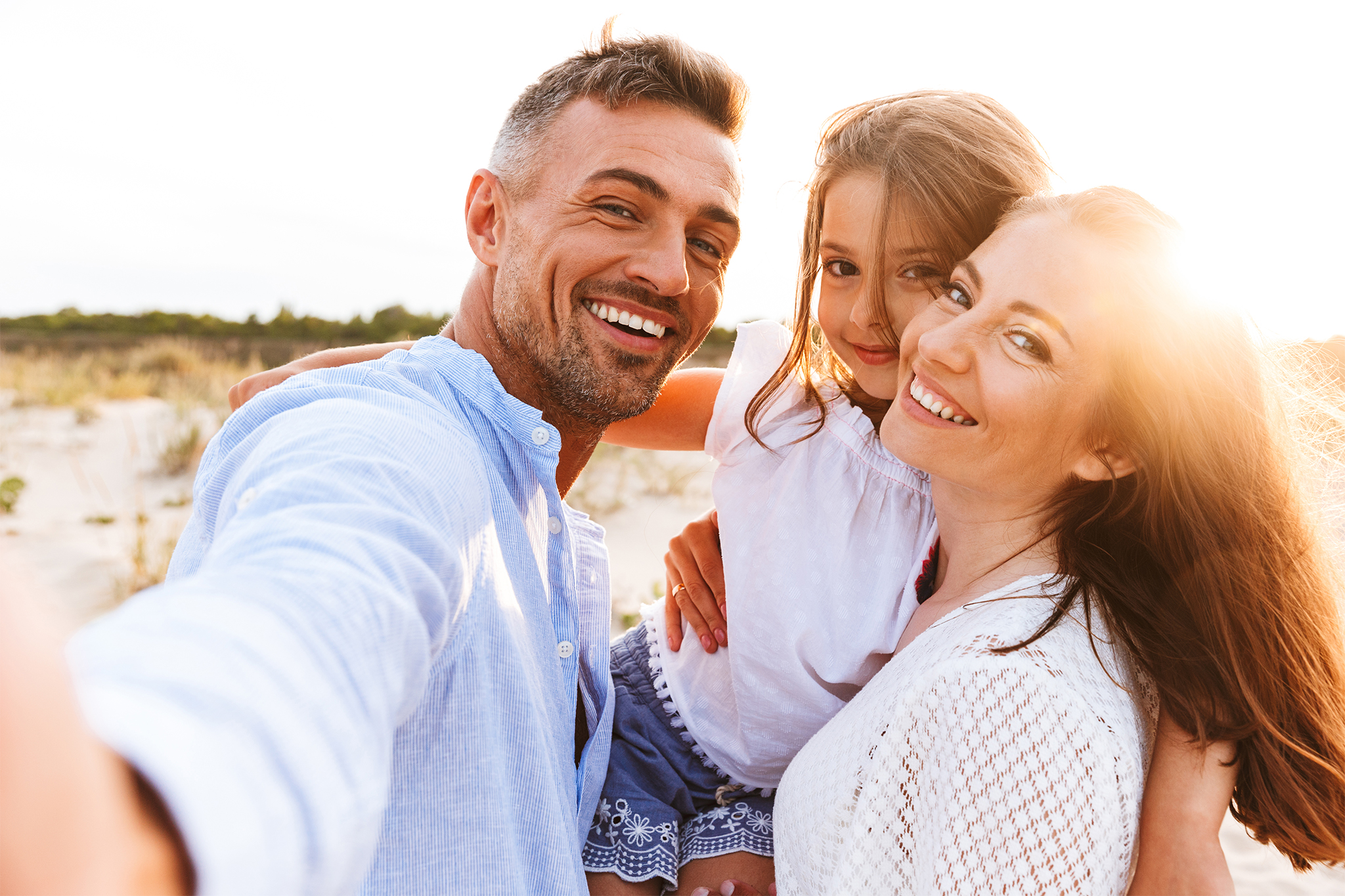 Happy family with whole life insurance