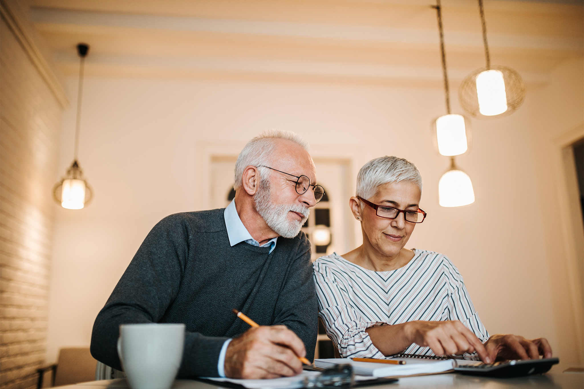 Mature couple with life insurance